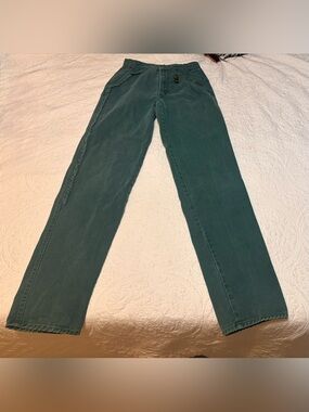 Vintage Rocky Mountain Green Bareback High Rise Western Jeans 26x34